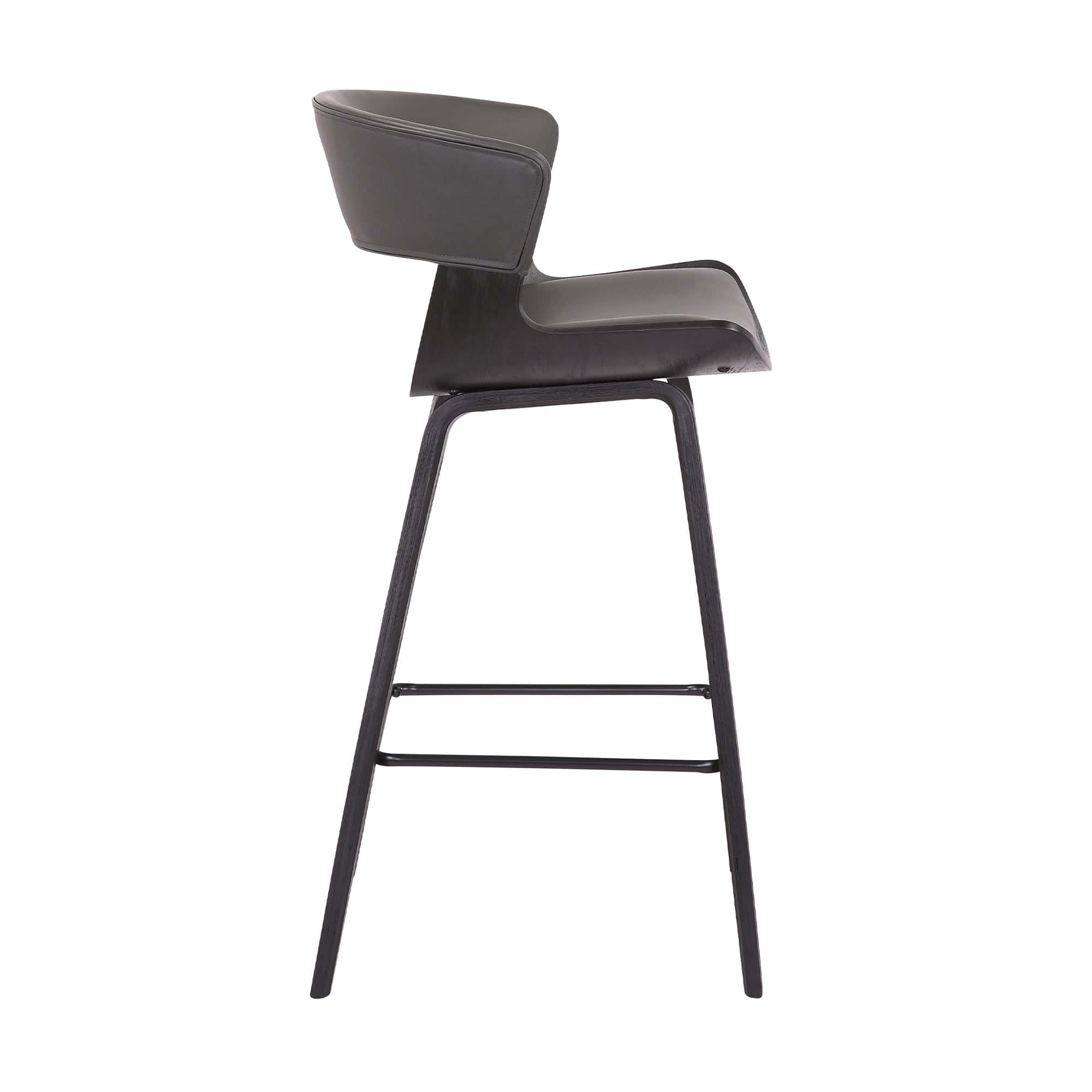 Armen Living Barstool Armen Living | Jagger Modern 26" Wood and Faux Leather Counter Height Bar Stool | LCJGBABLGR26