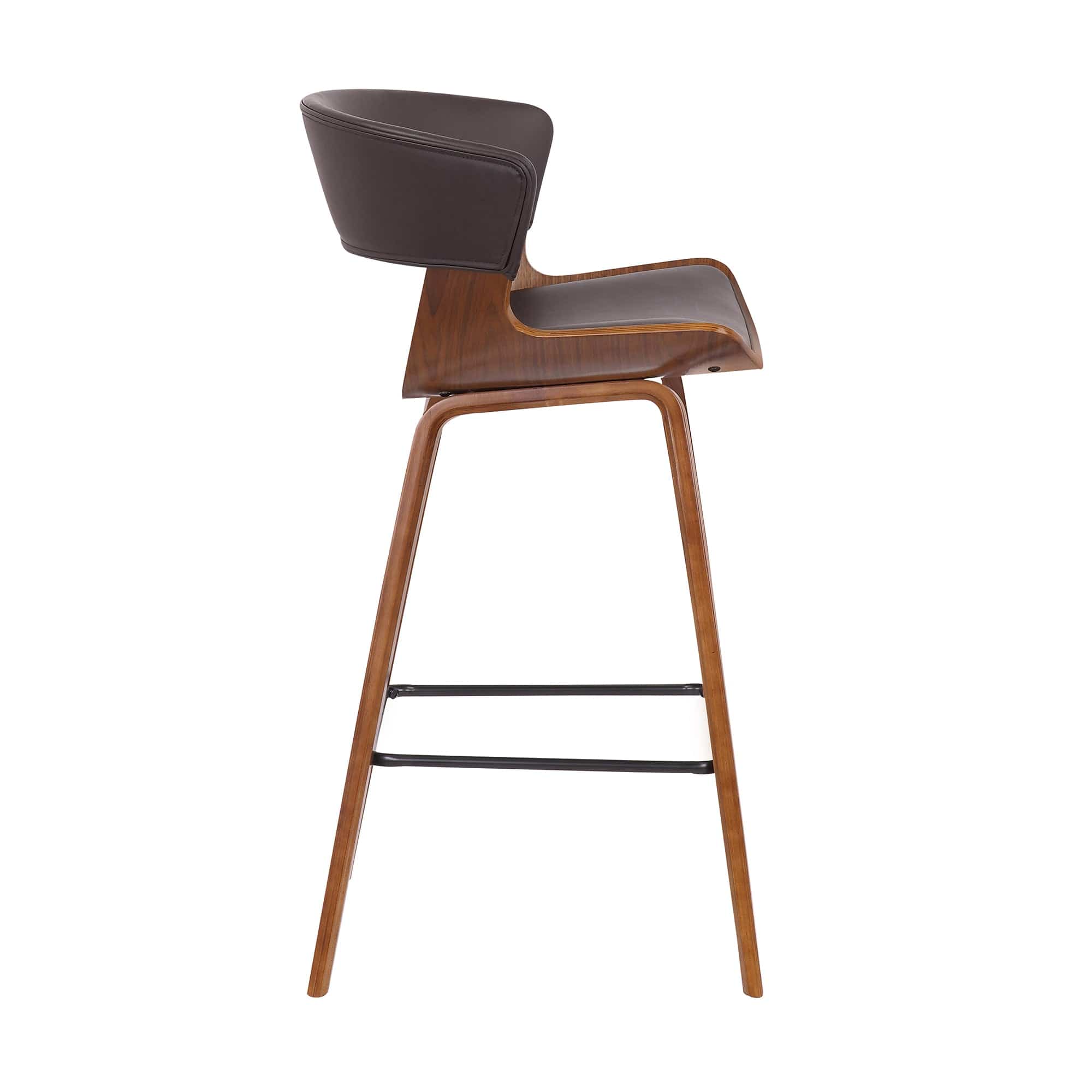 Armen Living Barstool Armen Living | Jagger Modern 26" Wood and Faux Leather Counter Height Bar Stool | LCJGBAWABR26