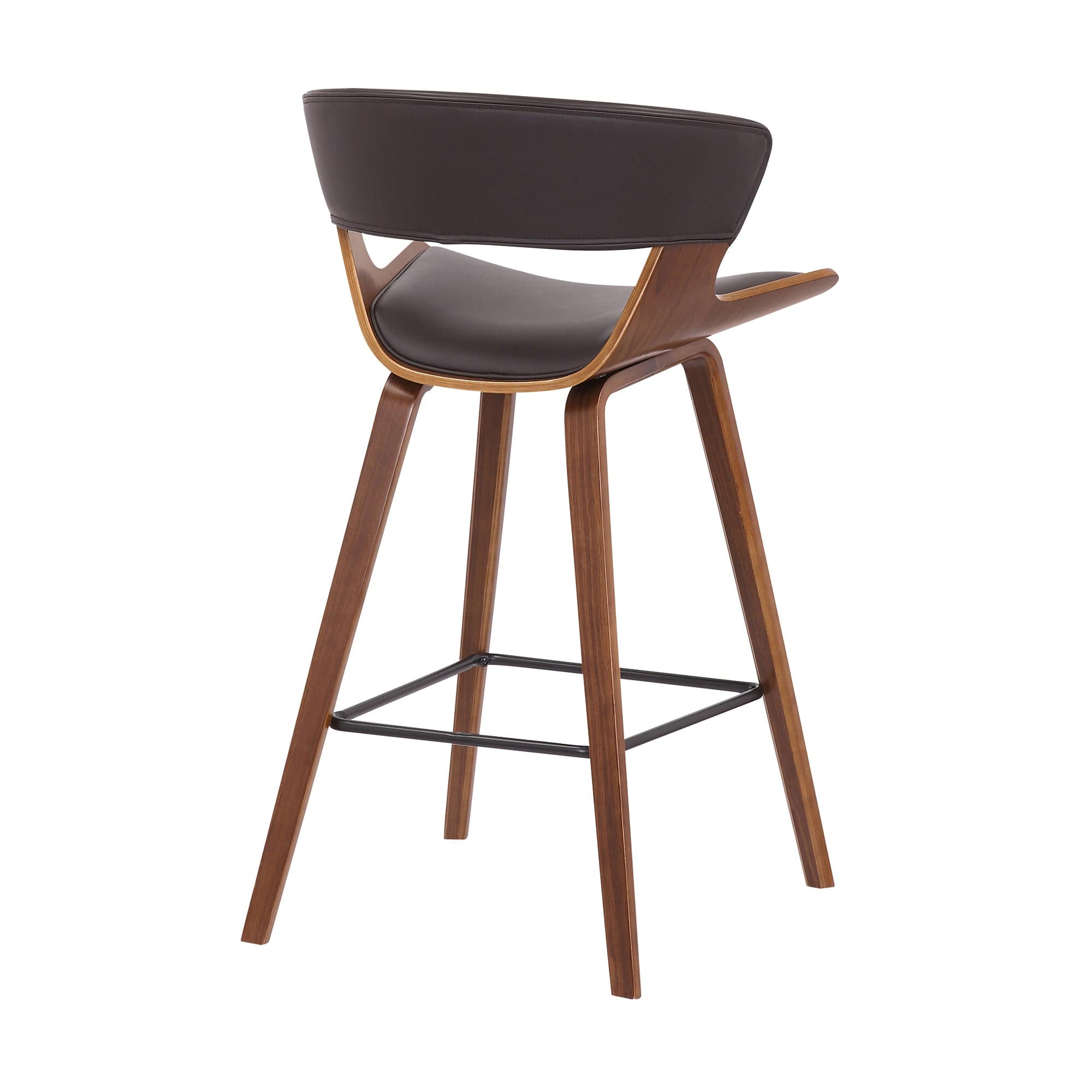 Armen Living Barstool Armen Living | Jagger Modern 26" Wood and Faux Leather Counter Height Bar Stool | LCJGBAWABR26