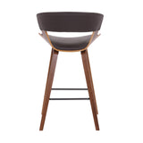 Armen Living Barstool Armen Living | Jagger Modern 26" Wood and Faux Leather Counter Height Bar Stool | LCJGBAWABR26