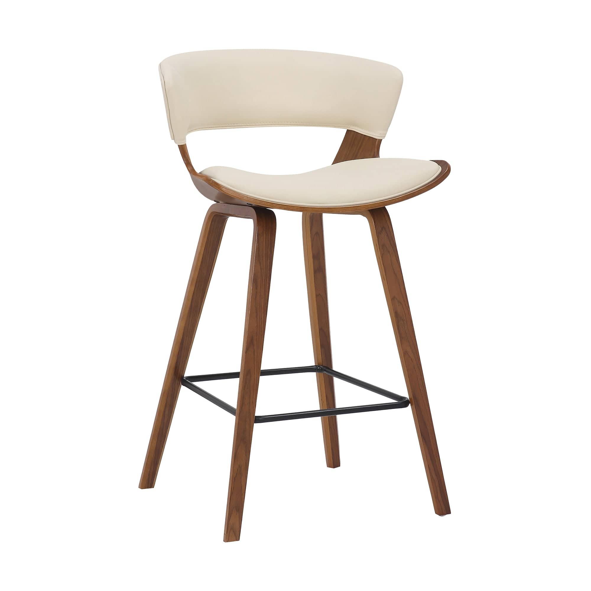 Armen Living Barstool Armen Living | Jagger Modern 26" Wood and Faux Leather Counter Height Bar Stool | LCJGBAWACR26