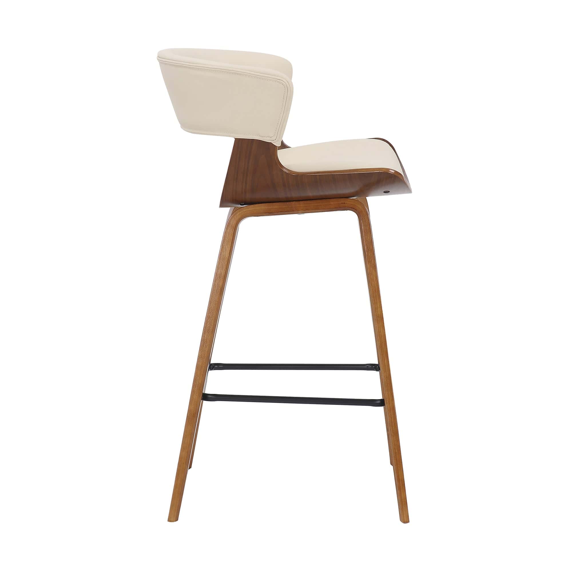 Armen Living Barstool Armen Living | Jagger Modern 26" Wood and Faux Leather Counter Height Bar Stool | LCJGBAWACR26