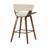 Armen Living Barstool Armen Living | Jagger Modern 26" Wood and Faux Leather Counter Height Bar Stool | LCJGBAWACR26