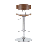 Armen Living Barstool Armen Living | Jett Adjustable Walnut and Chrome Bar Stool | LCJEBAWA