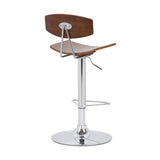 Armen Living Barstool Armen Living | Jett Adjustable Walnut and Chrome Bar Stool | LCJEBAWA