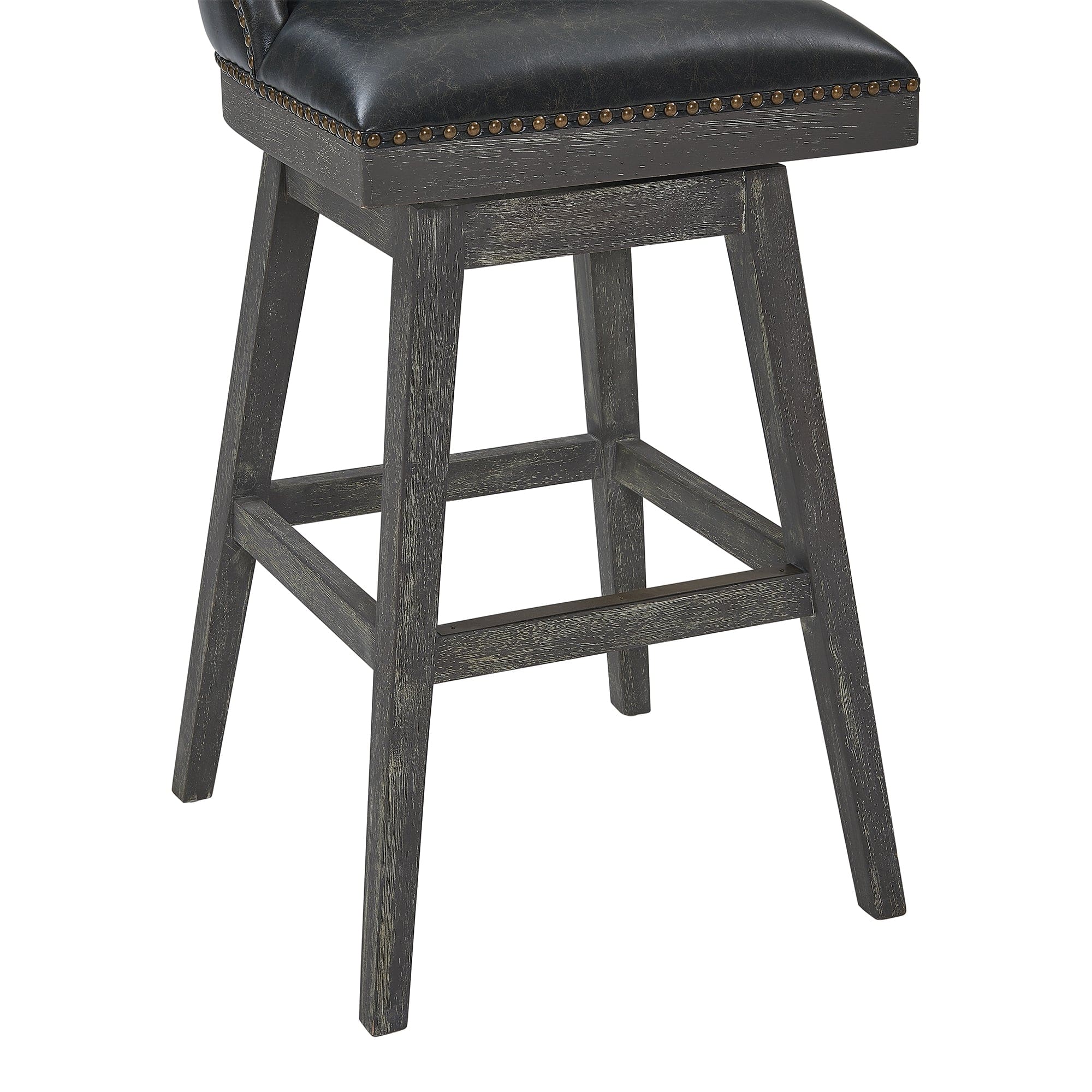 Armen Living Barstool Armen Living - Journey 30" Bar Height Swivel Brown Onyx Faux Leather and American Grey Wood Bar Stool | LCJRBAGRON30