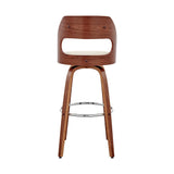 Armen Living Barstool Armen Living - Julius 26" Gray Faux Leather and Walnut Wood Bar Stool | LCJUBAWAGR26