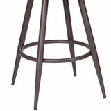 Armen Living Barstool Armen Living - Justin 26" Counter Height Swivel Vintage Brown Faux Leather Bar Stool with Brown Metal Legs | LCJTBABRBR26