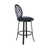 Armen Living Barstool Armen Living - Lotus Contemporary 30" Bar Height Barstool in Brushed Stainless Steel Finish and Gray Faux Leather | LCLTBABSGR30