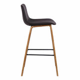 Armen Living Barstool Armen Living - Maddie Contemporary Barstool in Walnut Wood Finish and Brown Faux Leather | LCMDBAWABR26