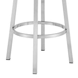 Armen Living Barstool Armen Living | Madrid 26" Counter Height Swivel Red Faux Leather and Brushed Stainless Steel Bar Stool | LCMABABSRED26