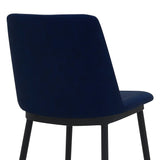 Armen Living Barstool Armen Living | Messina 26" Blue Faux Leather and Metal Counter Height Bar Stool | LCMSBABLBLU26
