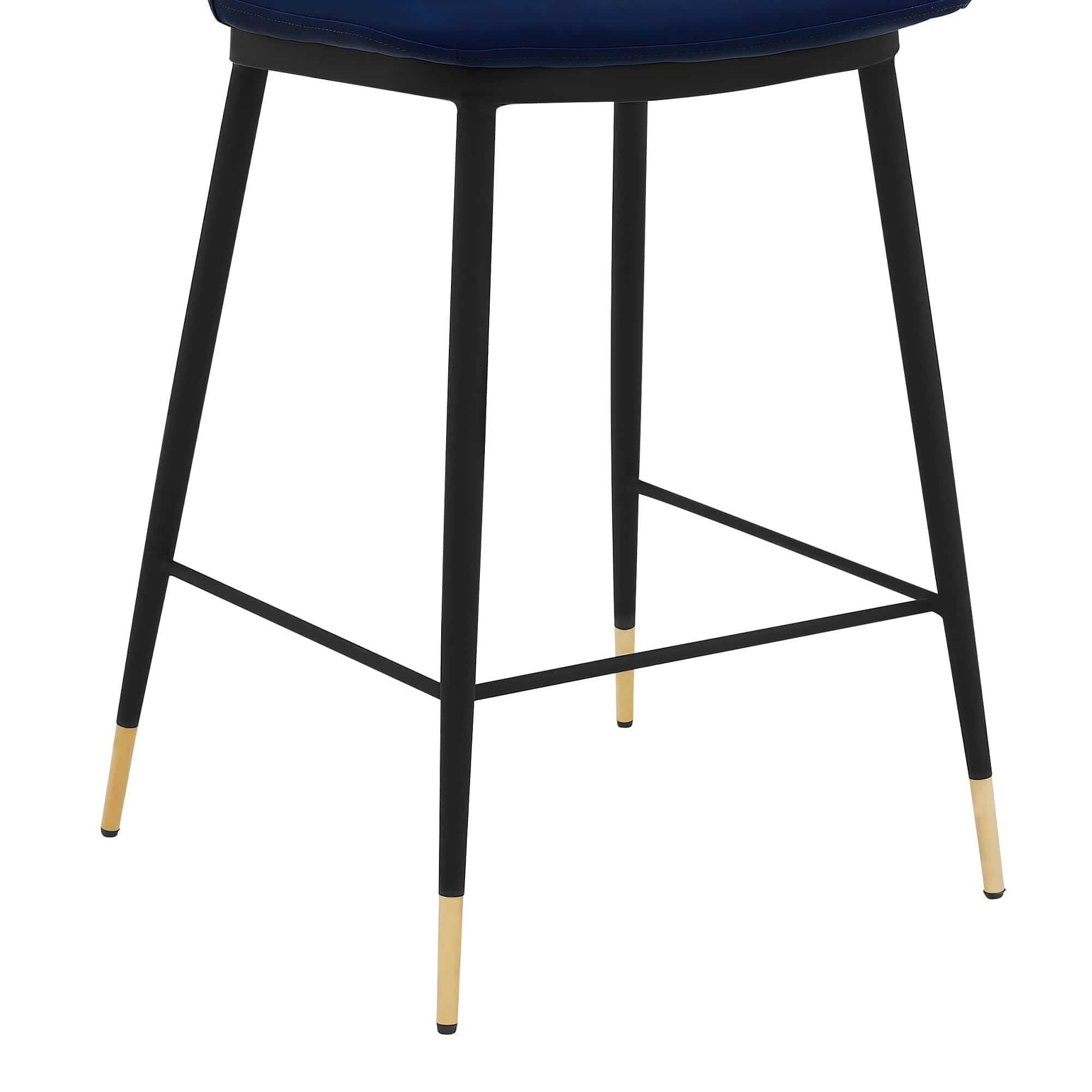 Armen Living Barstool Armen Living | Messina 26" Blue Faux Leather and Metal Counter Height Bar Stool | LCMSBABLBLU26