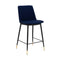 Armen Living Barstool Armen Living - Messina 26" Blue Faux Leather and Metal Counter Height Bar Stool | LCMSBABLBLU26