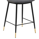 Armen Living Barstool Armen Living - Messina 26" Blue Faux Leather and Metal Counter Height Bar Stool | LCMSBABLBLU26