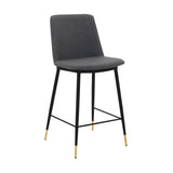 Armen Living Barstool Armen Living | Messina 26" Gray Faux Leather and Metal Counter Height Bar Stool | LCMSBABLGRY26