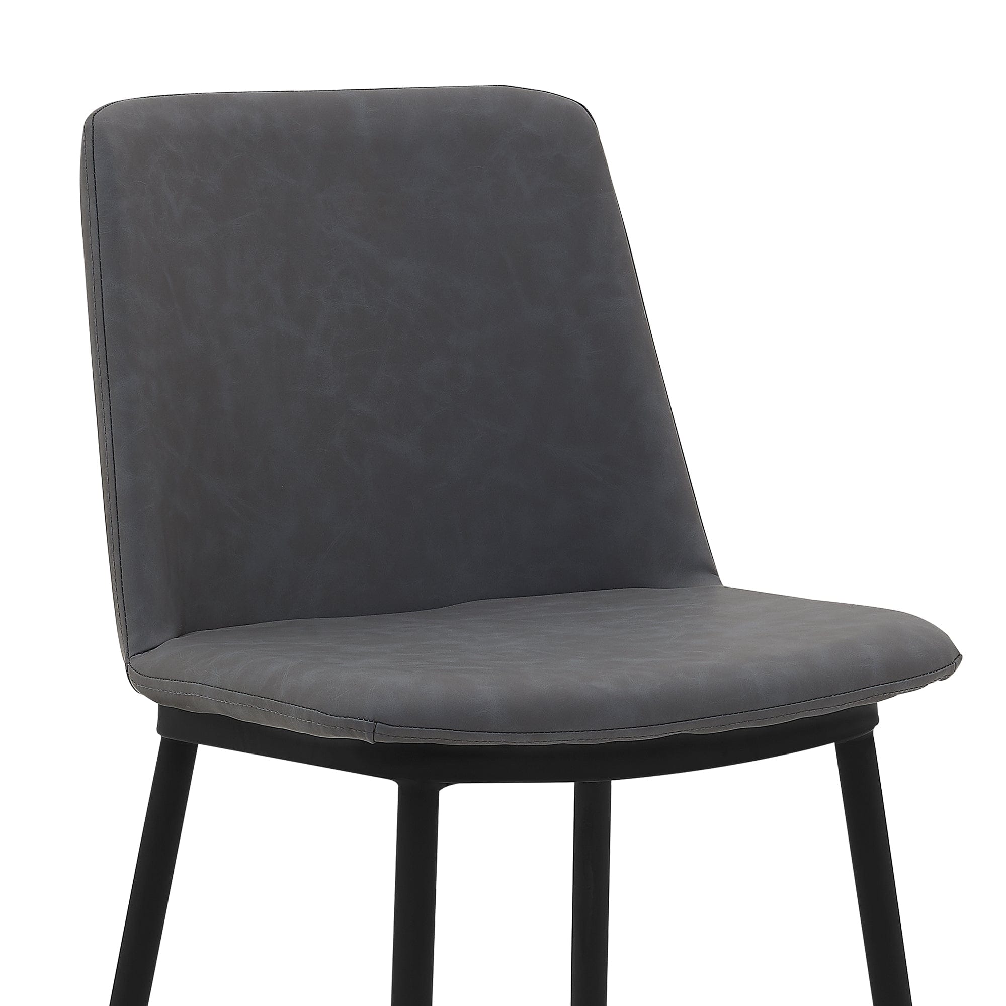 Armen Living Barstool Armen Living | Messina 26" Gray Faux Leather and Metal Counter Height Bar Stool | LCMSBABLGRY26