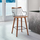 Armen Living Barstool Armen Living | Micah Walnut and Metal Modern 26" Counter Height Bar Stool | LCMIBAWA26