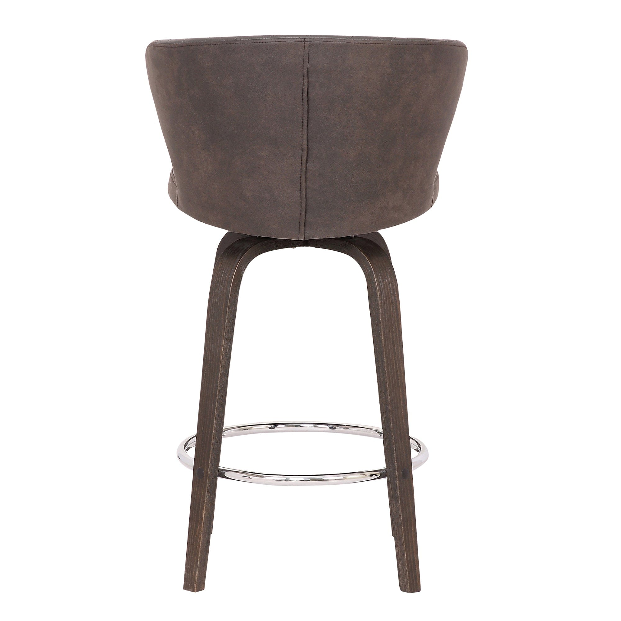 Armen Living Barstool Armen Living - Mynette 26" Swivel Brown Faux Leather Bar Stool | LCMTBAWABR26