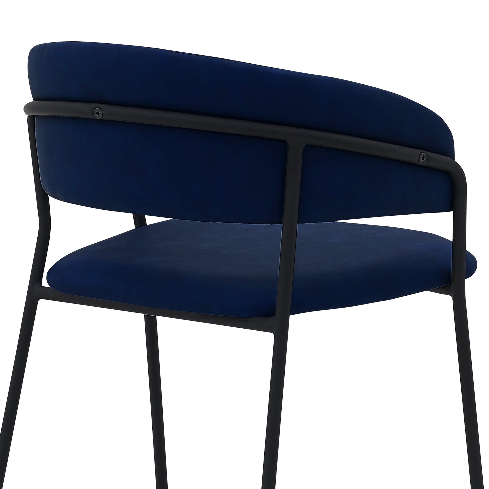 Armen Living Barstool Armen Living | Nara 26" Blue Faux Leather and Metal Counter Height Bar Stool | LCNRBABLBLU26