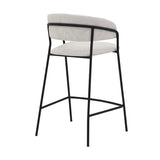 Armen Living Barstool Armen Living | Nara 26" Cream Faux Leather and Metal Counter Height Bar Stool | LCNRBABLCRM26