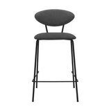 Armen Living Barstool Armen Living | Neo 26" Gray Faux Leather and Metal Counter Height Bar Stool | LCNEBABLGR26