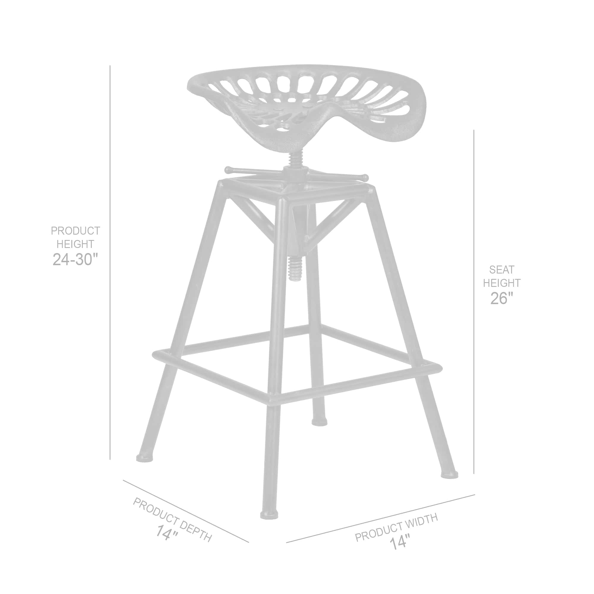 Armen Living Barstool Armen Living - Osbourne Adjustable Barstool in Industrial Copper Metal finish | LCOSSTRECO26