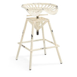 Armen Living Barstool Armen Living - Osbourne Adjustable Industrial Metal Barstool in Antique White finish | LCOSSTREAW