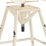 Armen Living Barstool Armen Living - Osbourne Adjustable Industrial Metal Barstool in Antique White finish | LCOSSTREAW