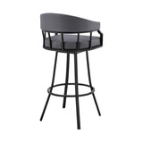 Armen Living Barstool Armen Living - Palmdale 26" Swivel Brown Faux Leather and Java Brown Metal Bar Stool | 795044878134