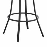 Armen Living Barstool Armen Living - Palmdale 26" Swivel Brown Faux Leather and Java Brown Metal Bar Stool | 795044878134