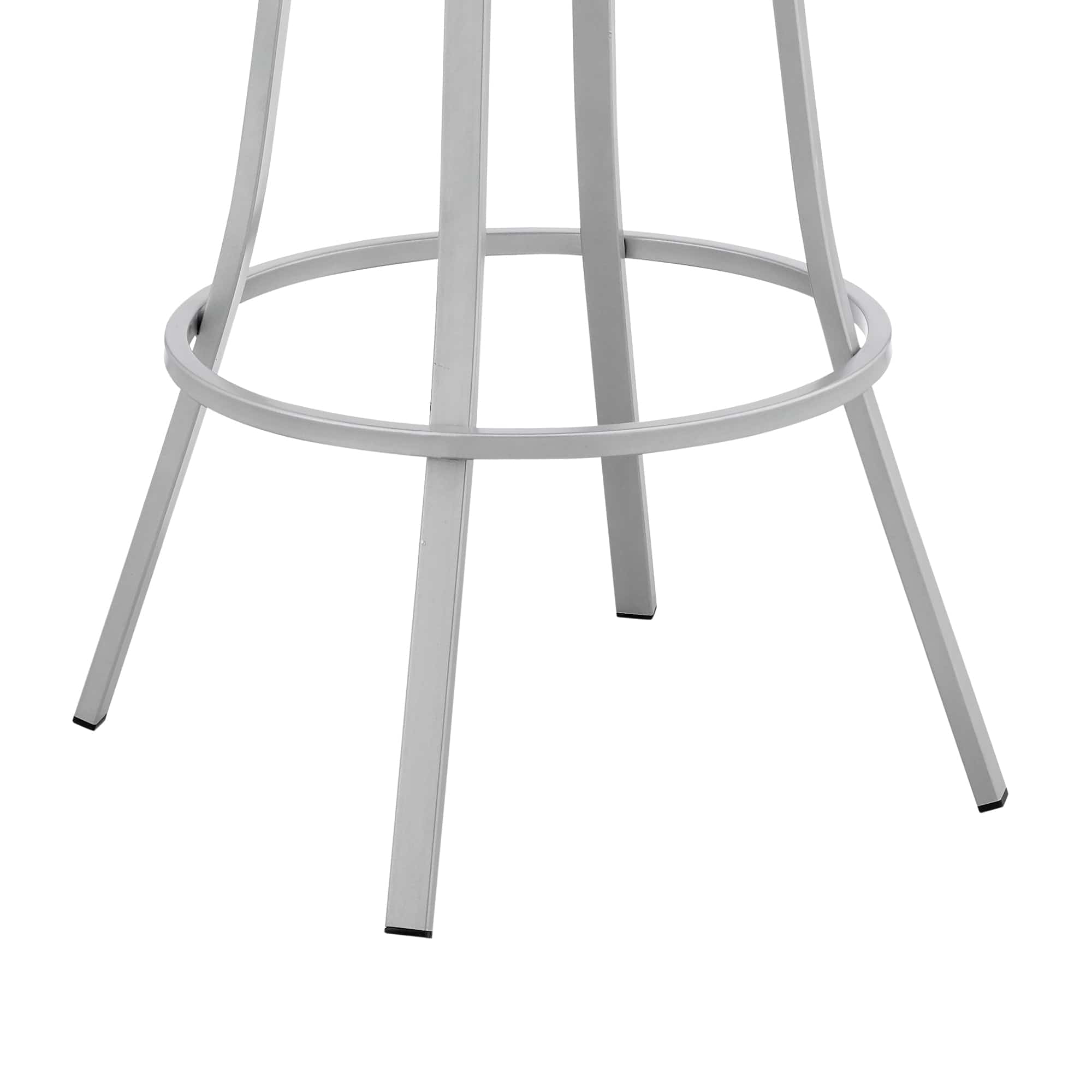 Armen Living Barstool Armen Living | Palmdale 30" Swivel Slate Grey Faux Leather and Silver Metal Bar Stool | 795044878189