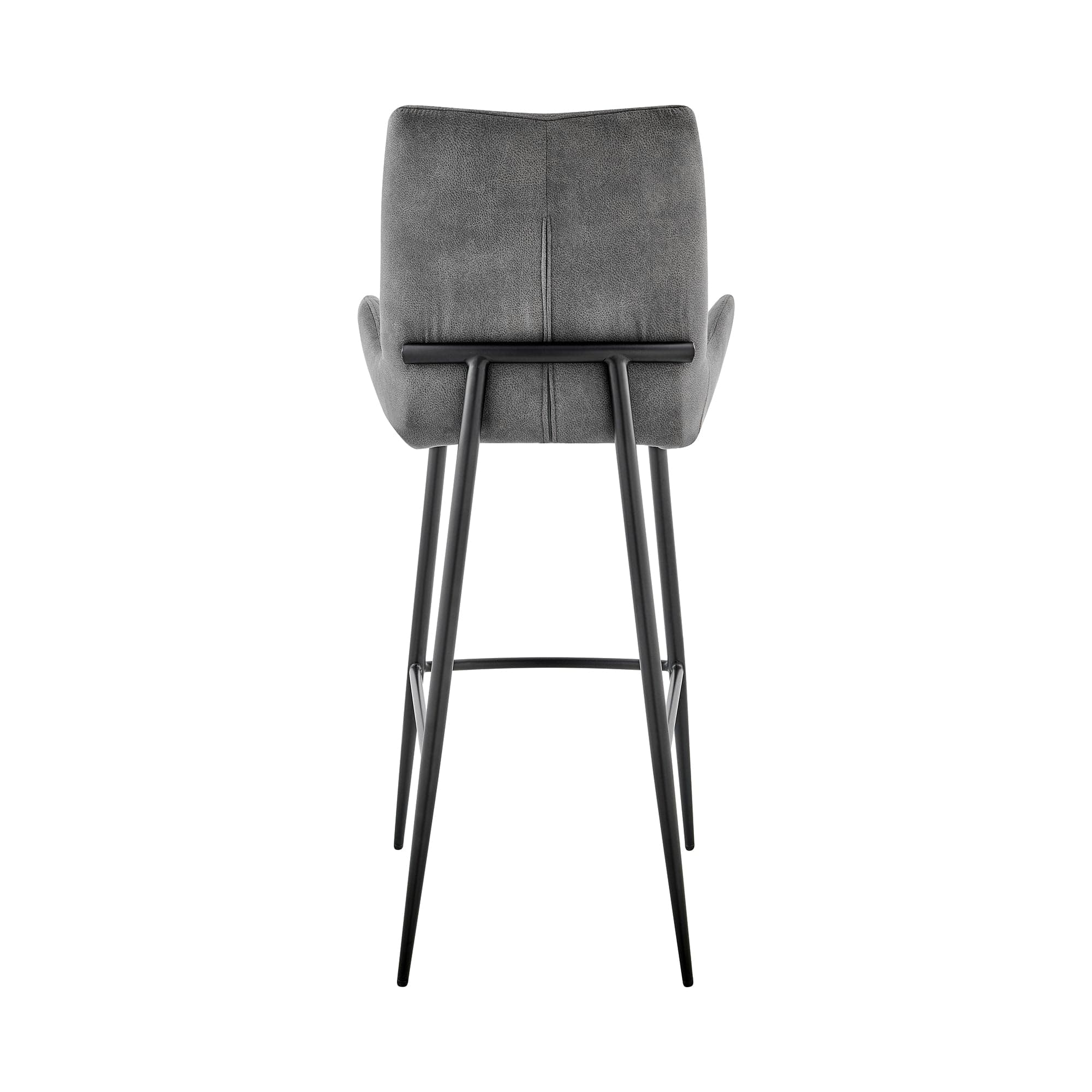 Armen Living Barstool Armen Living - Panama 26" Counter Height Bar Stool in Charcoal Fabric and Black Finish | LCPMBACH26