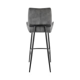 Armen Living Barstool Armen Living - Panama 26" Counter Height Bar Stool in Charcoal Fabric and Black Finish | LCPMBACH26