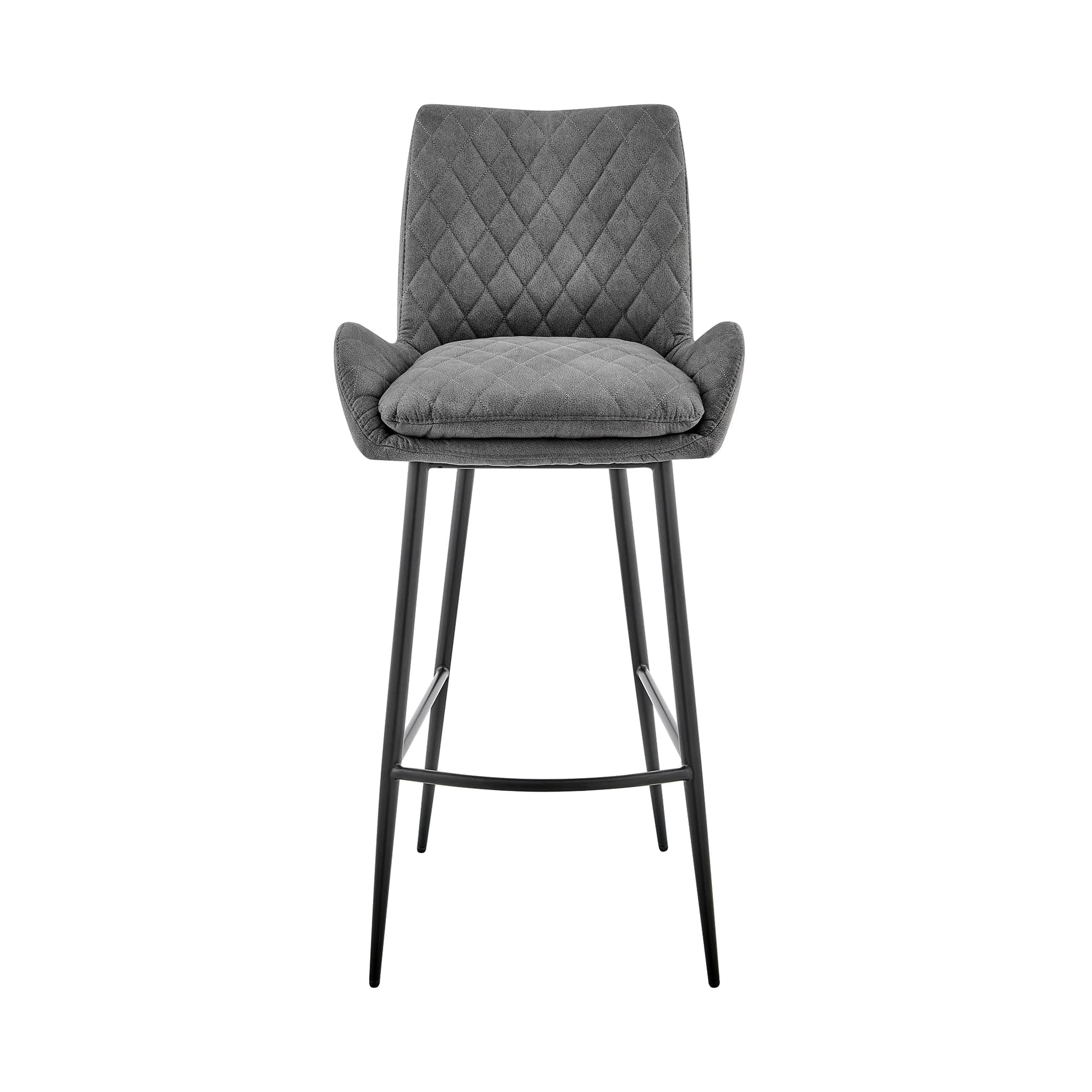 Armen Living Barstool Armen Living - Panama 30" Bar Height Bar Stool in Charcoal Fabric and Black Finish | LCPMBACH30