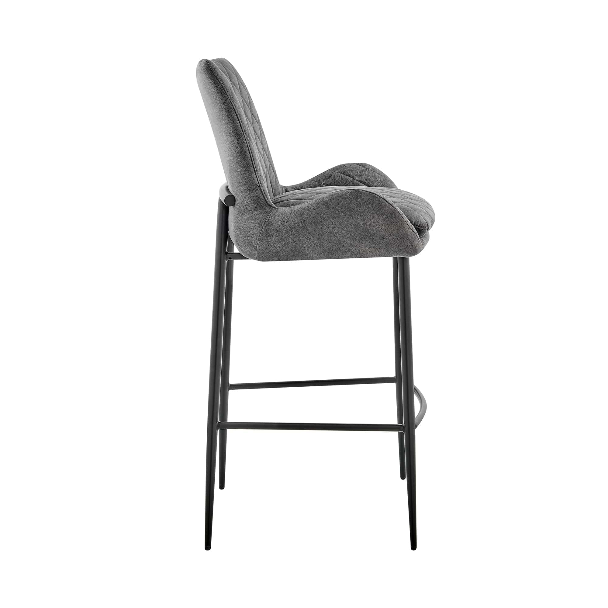 Armen Living Barstool Armen Living - Panama 30" Bar Height Bar Stool in Charcoal Fabric and Black Finish | LCPMBACH30