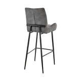 Armen Living Barstool Armen Living - Panama 30" Bar Height Bar Stool in Charcoal Fabric and Black Finish | LCPMBACH30