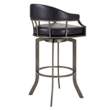 Armen Living Barstool Armen Living - Pharaoh Swivel 26" Auburn Bay and Brown Faux Leather Bar Stool | 721535743292