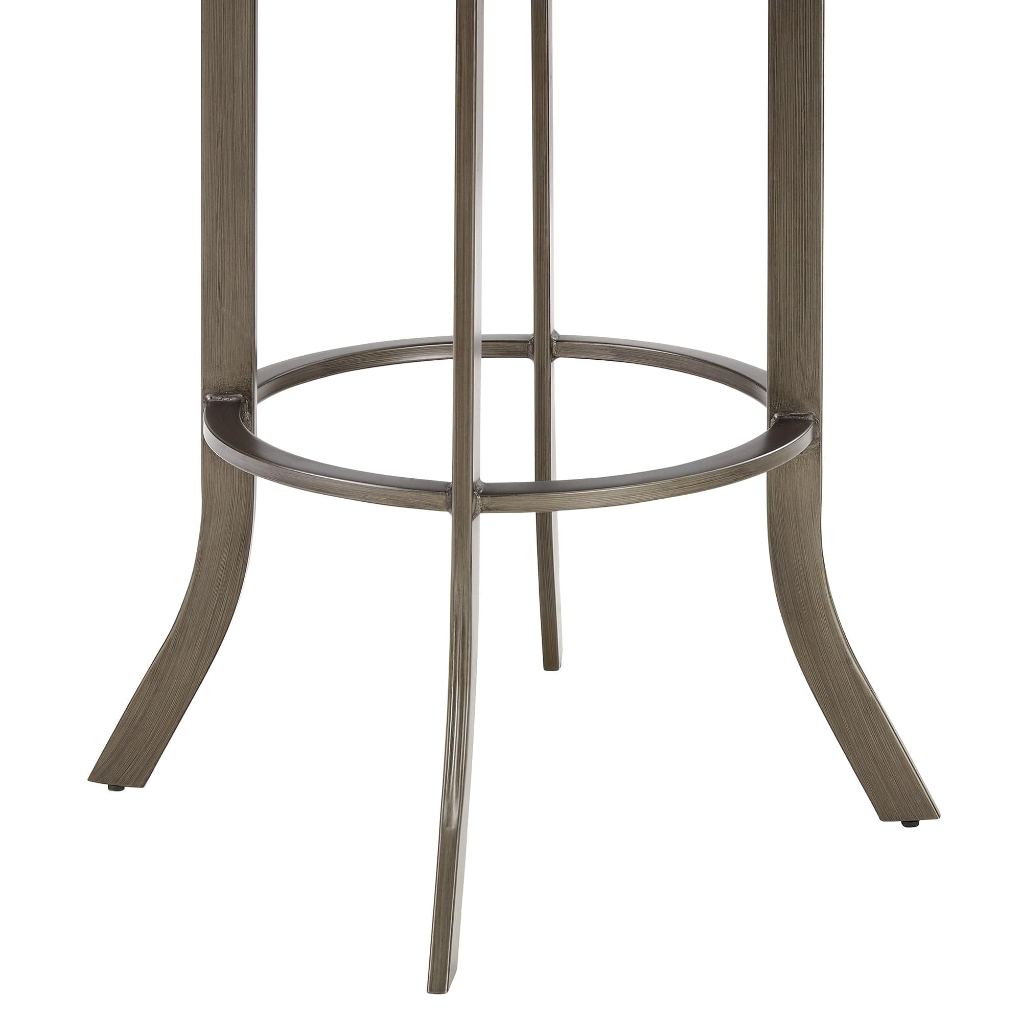 Armen Living Barstool Armen Living - Pharaoh Swivel 26" Auburn Bay and Brown Faux Leather Bar Stool | 721535743292