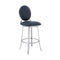 Armen Living Barstool Armen Living | Pia Contemporary 30" Bar Height Barstool in Brushed Stainless Steel Finish and Gray Faux Leather | LCPABABSGR30