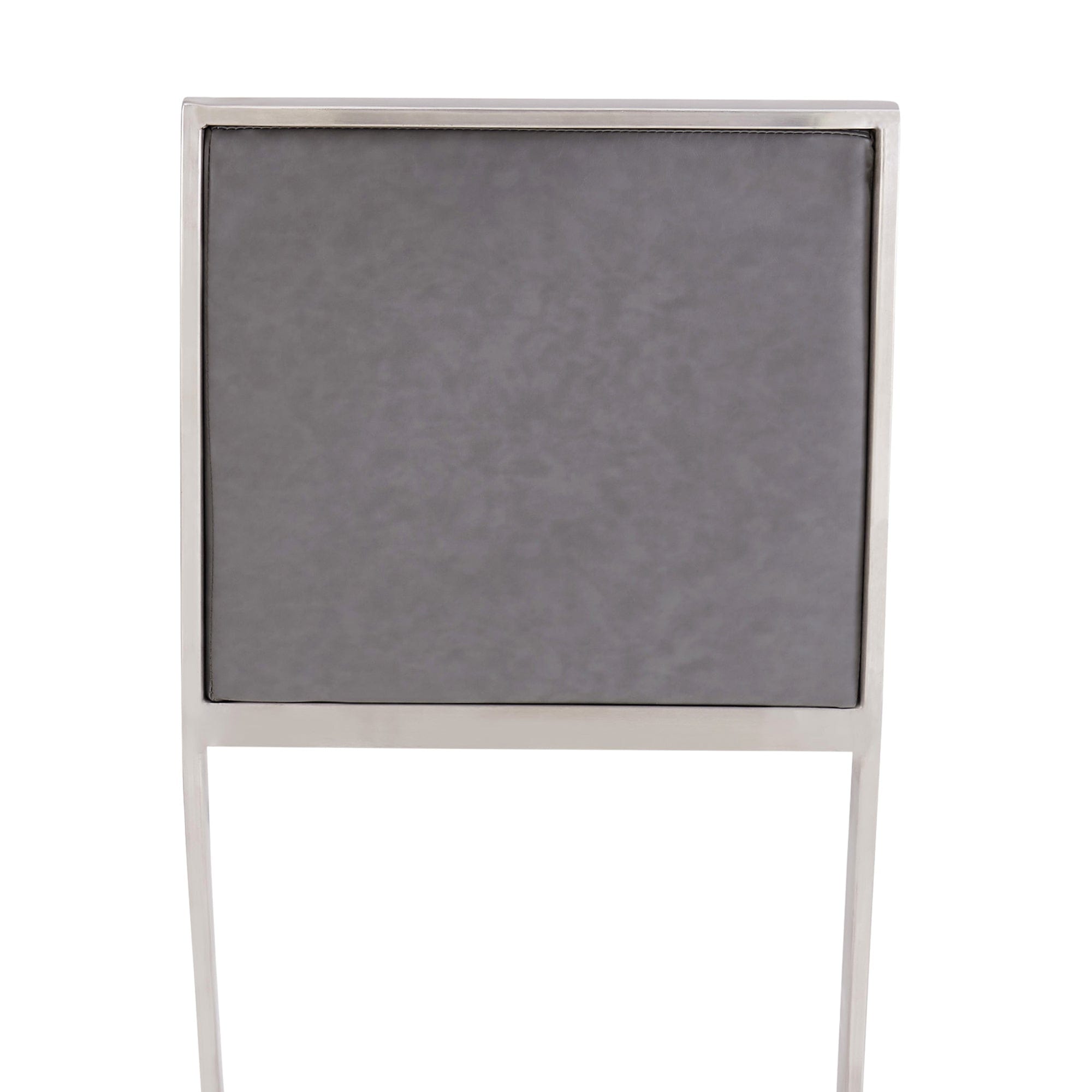 Armen Living Barstool Armen Living | Pinellas 30" Vintage Gray Faux Leather and Brushed Stainless Steel Bar Stool | 721535752607