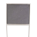 Armen Living Barstool Armen Living - Pinellas 30" Vintage Gray Faux Leather and Brushed Stainless Steel Bar Stool | 721535752607