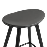 Armen Living Barstool Armen Living - Piper 26" Counter Height Backless Bar Stool in Gray Faux Leather and Walnut Wood | LCPPBAWAGR26