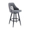 Armen Living Barstool Armen Living - Ruby 30" Bar Height Swivel Grey Faux Leather and Black Metal Bar Stool | LCRUBABLGR30