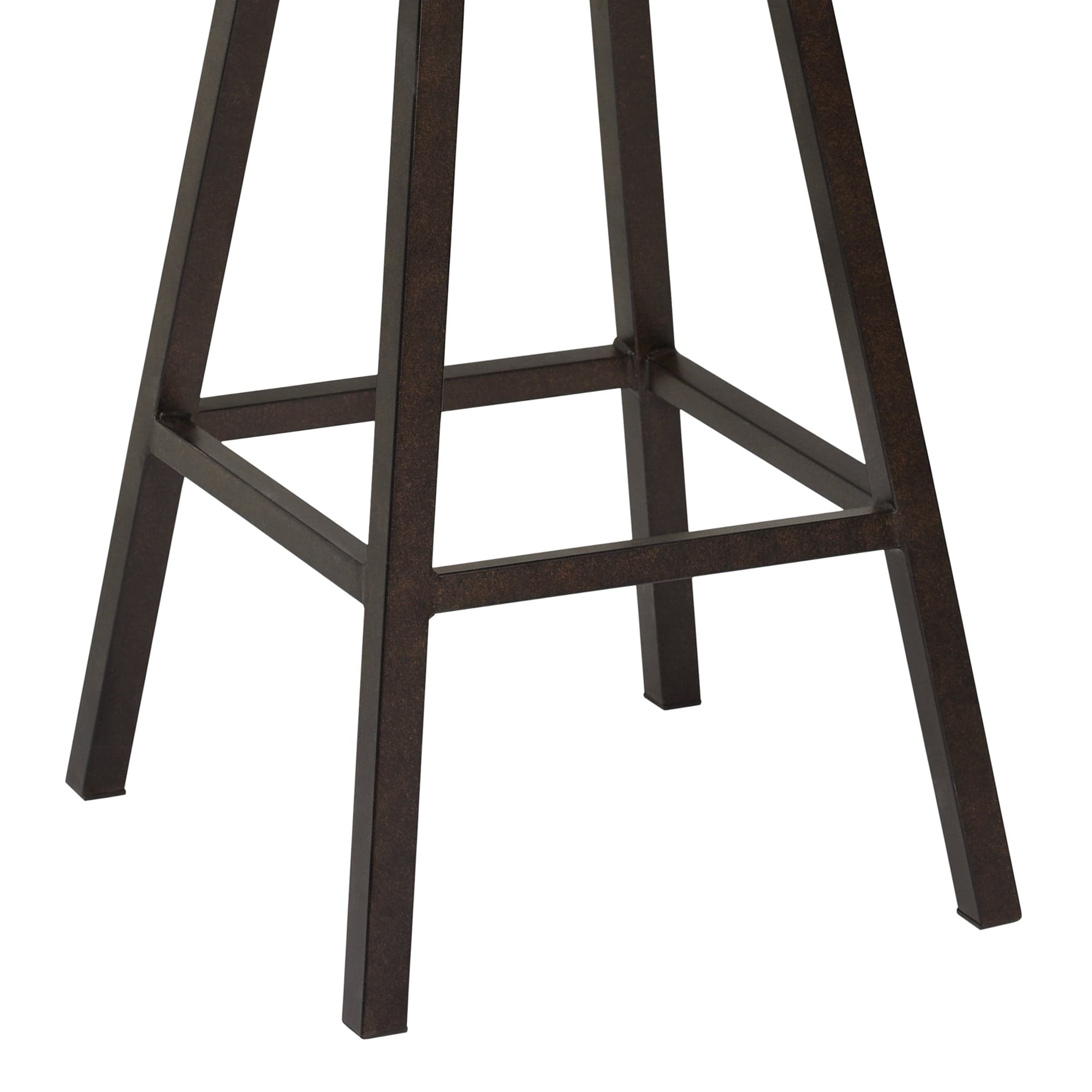 Armen Living Barstool Armen Living | Saugus 30" Bar Height Metal Swivel Barstool in Bandero Espresso Fabric and Auburn Bay Finish with Walnut Wood Back | LCSABAES30