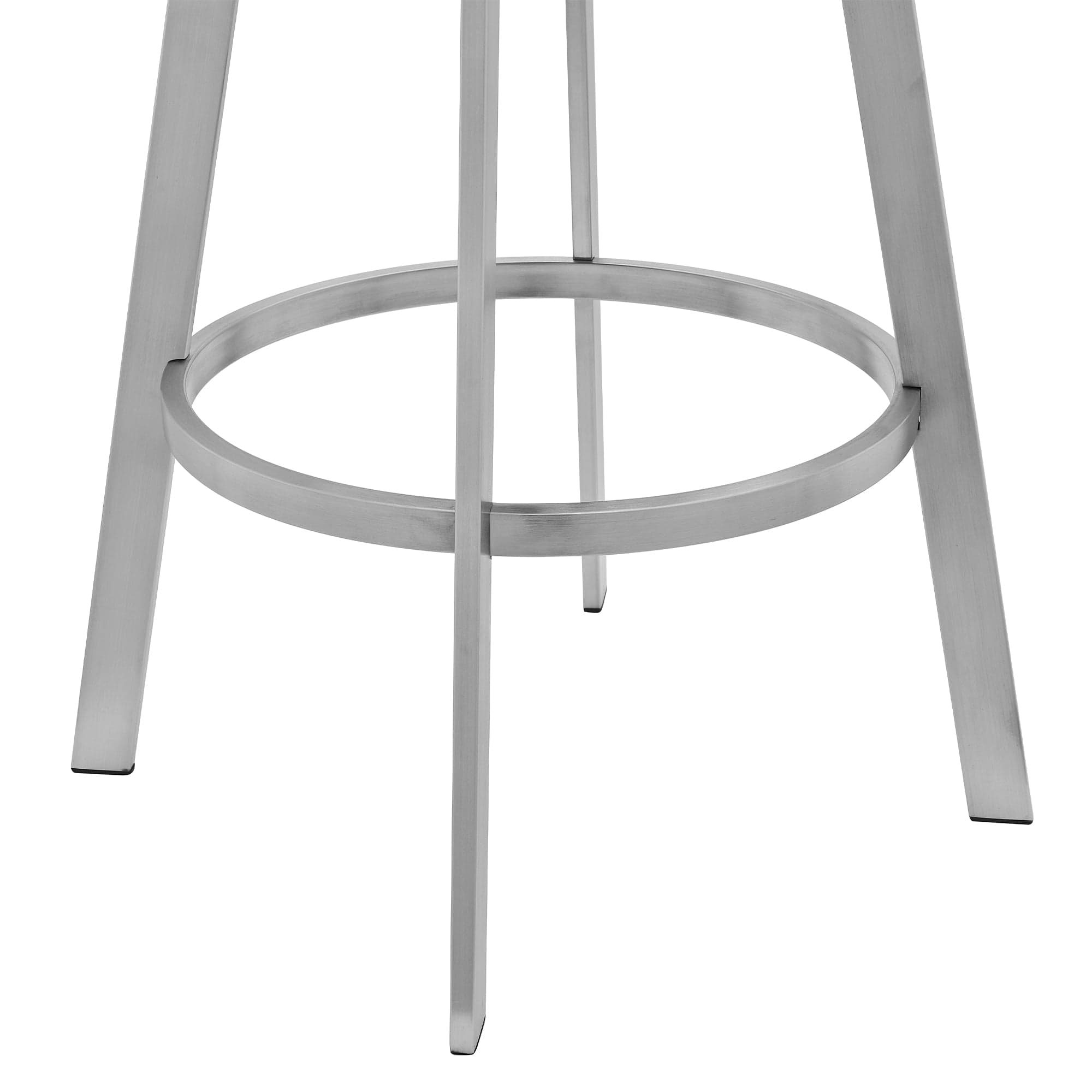 Armen Living Barstool Armen Living | Scranton Swivel Modern Metal and Slate Gray Faux Leather Bar and Counter Stool | 721535752249