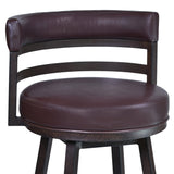 Armen Living Barstool Armen Living | Titana 26" Barstool in Auburn Bay finish with Brown Pu upholstery | 721535746842