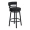 Armen Living Barstool Armen Living | Titana 30" Bar Height Metal Swivel Barstool in Ford Black Pu and Black Finish | 721535746910