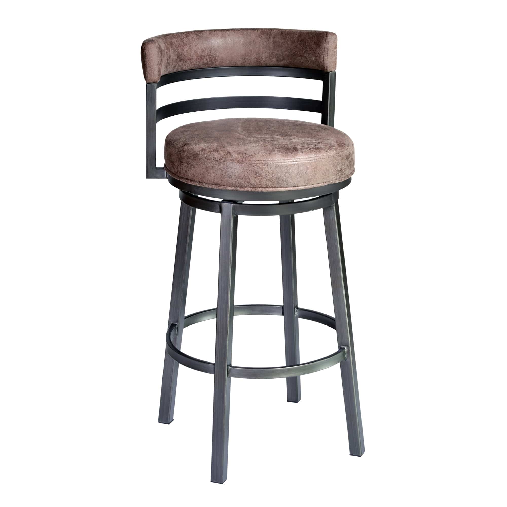 Armen Living Barstool Armen Living | Titana 30" Barstool in Mineral finish with Bandero Tobacco upholstery | 721535746873