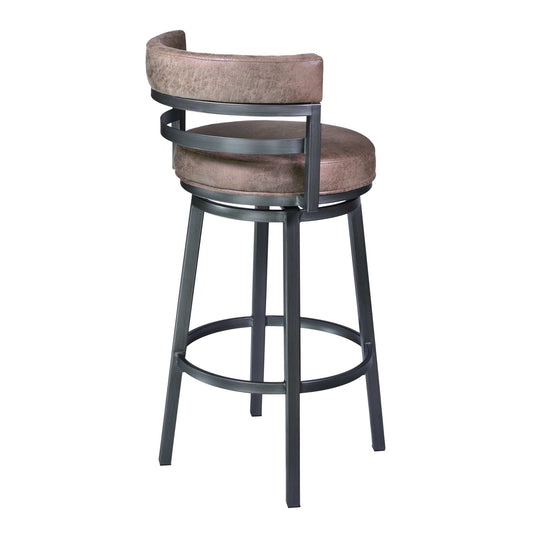 Armen Living Barstool Armen Living | Titana 30" Barstool in Mineral finish with Bandero Tobacco upholstery | 721535746873